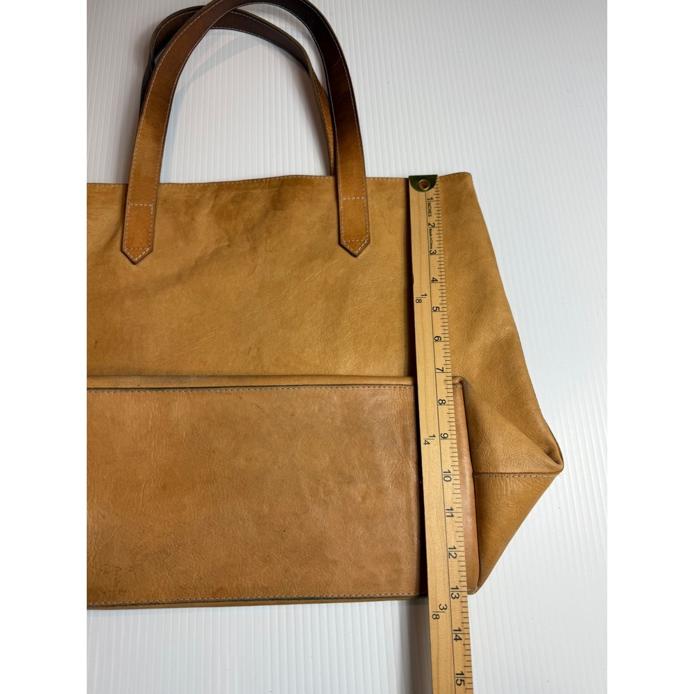 Madewell Transport Tote English Saddle Tan Leather‎ Shoulder Bag Large G1263 - Picture 3 of 16